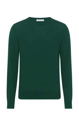 Palco Knit Sweater in English Green Virgin Wool
