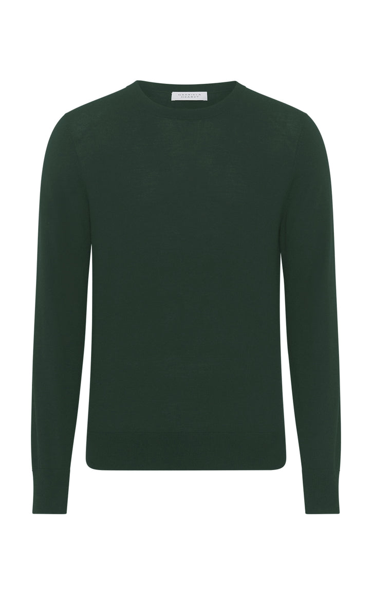 Palco Knit Sweater in English Green Virgin Wool
