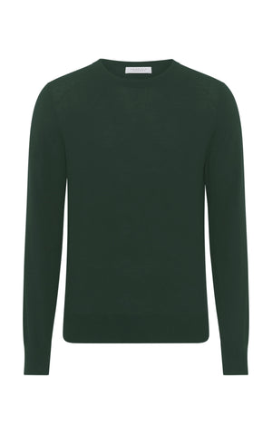 Palco Knit Sweater in English Green Virgin Wool
