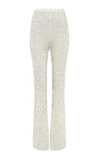 Sidney Knit Pant in Ivory Multi Beaded Cashmere