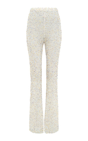 Sidney Flare Knit Pant in Ivory Multi Beaded Cashmere