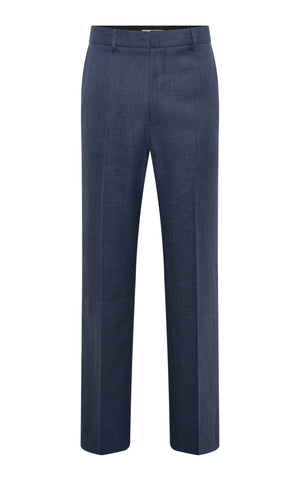 Harold Pant in Denim Virgin Wool Silk with Linen