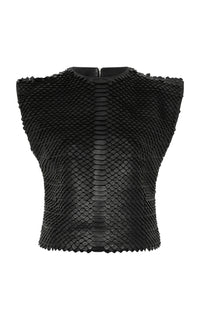 Pardee Jacket in Black Leather Snake Scales