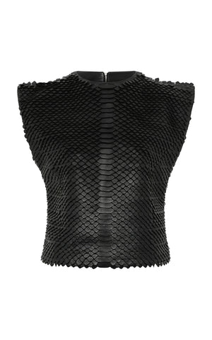 Pardee Jacket in Black Leather Snake Scales