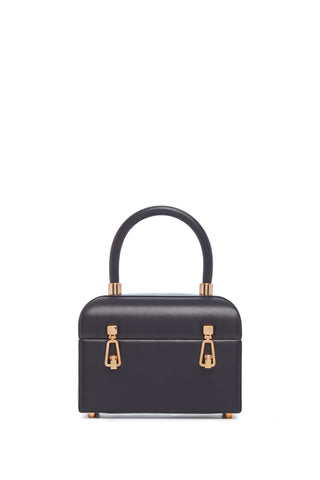 Navy Nappa Leather Patsy Top Handle Bag - Front View | Gabriela Hearst