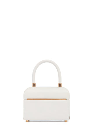 Ivory Nappa Leather Patsy Bag - Back View, Rose Gold Bar Closure Detail | Gabriela Hearst