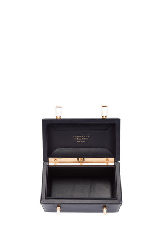 Navy Nappa Leather Patsy Bag Interior - Open View | Gabriela Hearst