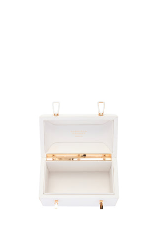 Ivory Nappa Leather Patsy Bag - Open Interior View, Nappa Lining & Rose Gold Hardware | Gabriela Hearst