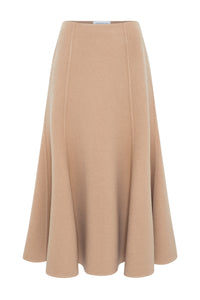 Patterson Skirt in Camel Double-face Recycled Cashmere
