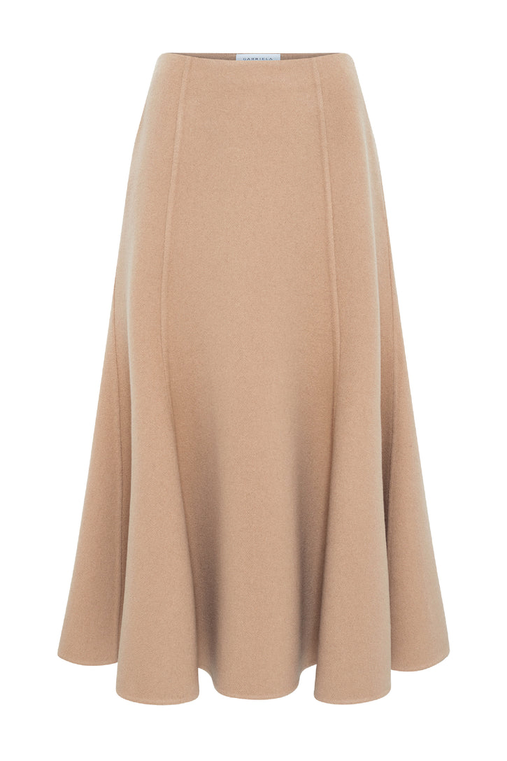 Patterson Skirt in Camel Double-face Recycled Cashmere