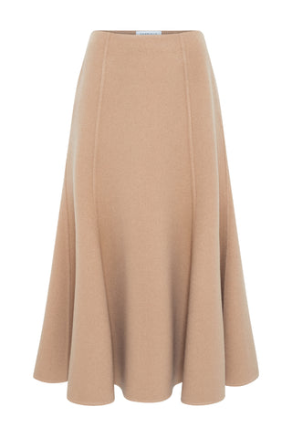 Patterson Skirt in Camel Double-face Recycled Cashmere