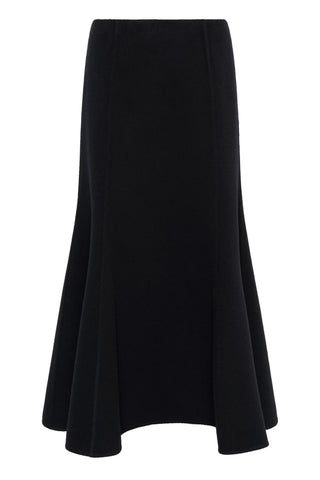 Patterson Midi Skirt in Black Double-face Recycled Cashmere