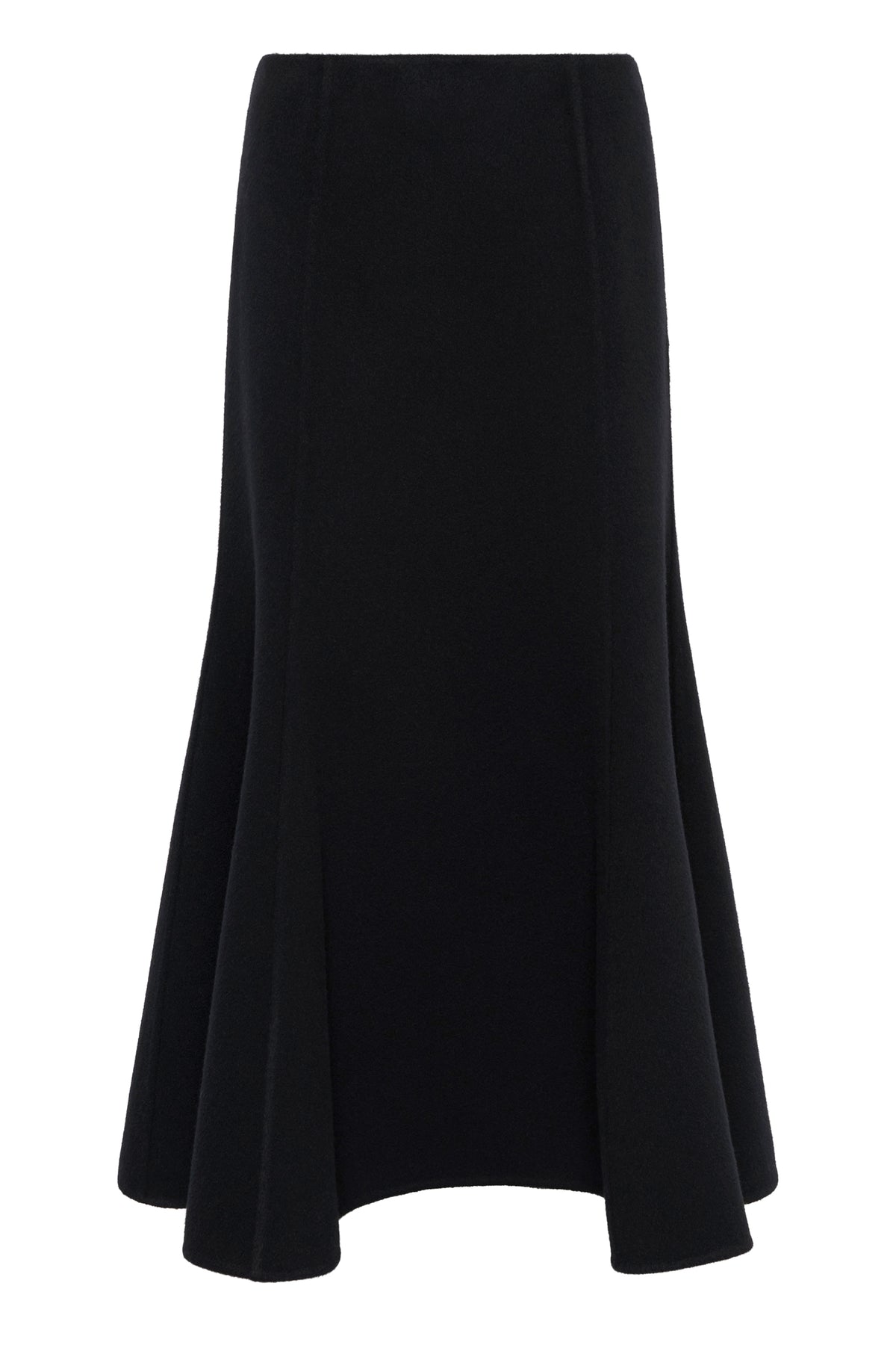 Patterson Midi Skirt in Black Double-face Recycled Cashmere