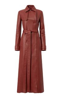 Pavel Trench Coat in Burnt Sienna Soft Nappa Leather