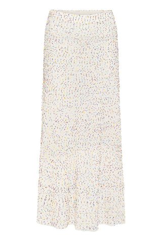Ivory Multi Beaded Cashmere Silk Knit Midi Skirt - Flat Lay | Gabriela Hearst