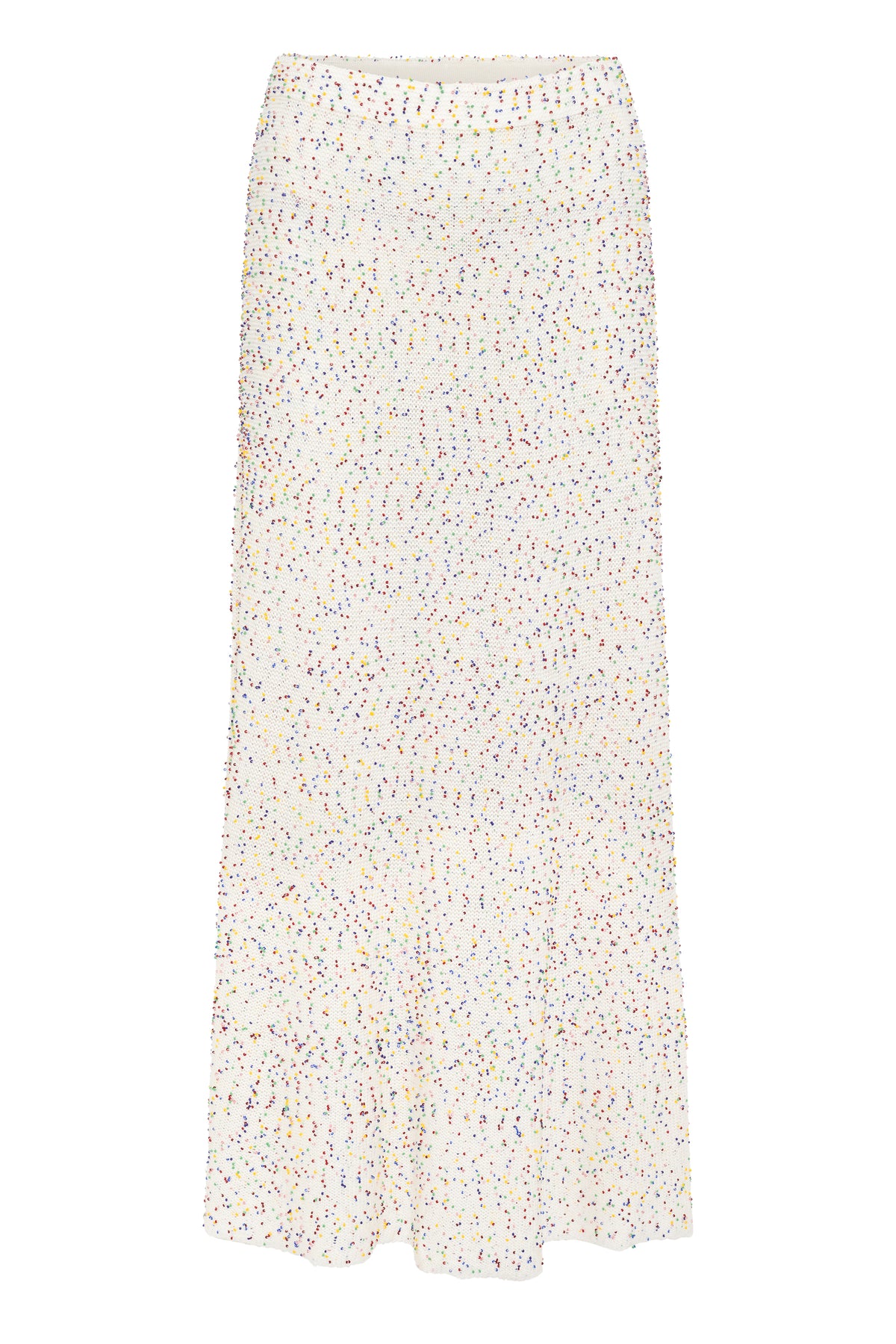 Sabine Knit Skirt in Ivory Multi Beaded Cashmere & Silk