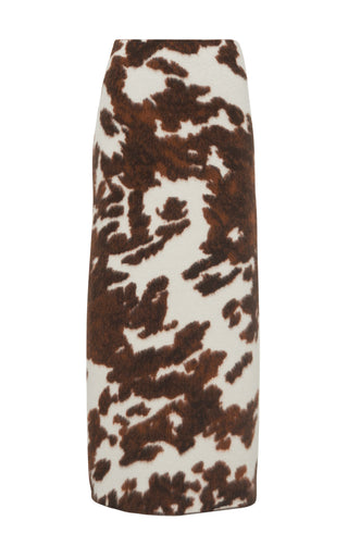 Ivory Cognac Multi Cashmere Phaedra Knit Maxi Skirt - Flat Lay | Gabriela Hearst