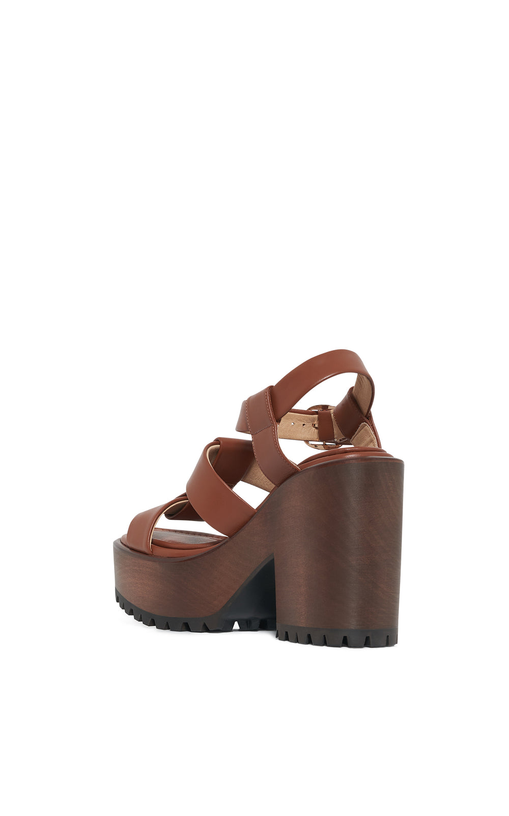Hera Platform Sandal in Cognac Leather