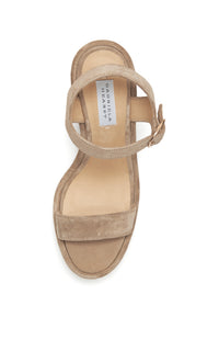 Hera Platform Sandal in Sand Suede