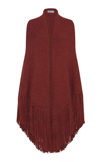 Lauren Knit Wrap in Burnt Sienna Welfat Cashmere