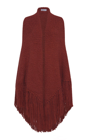 Lauren Knit Wrap in Burnt Sienna Welfat Cashmere