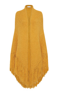 Lauren Knit Wrap in Golden Birch Welfat Cashmere