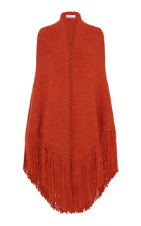 Lauren Knit Wrap in Antelope Orange Welfat Cashmere