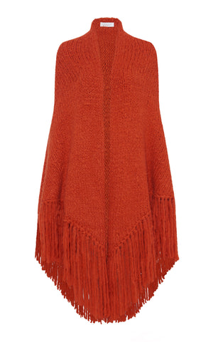 Lauren Knit Wrap in Antelope Orange Welfat Cashmere