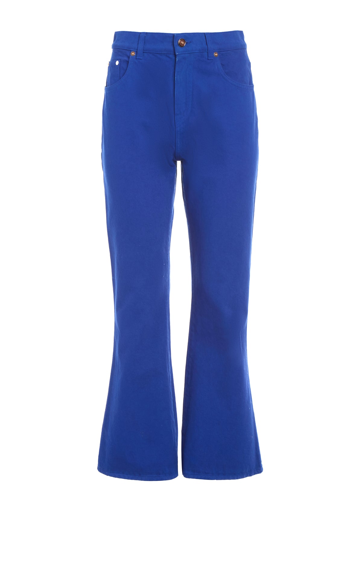 Ezra Bootcut Cropped Jean in Cobalt Recycled Cotton Denim