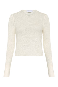 Praedics Knit Sweater in Off White Mulberry Silk
