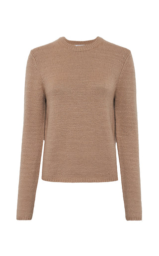 Camel Cashmere Titus Knit Sweater - Front View Flat Lay | Gabriela Hearst