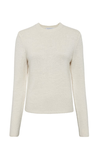Ivory Cashmere Titus Knit Sweater - Front Flat Lay, Crewneck | Gabriela Hearst