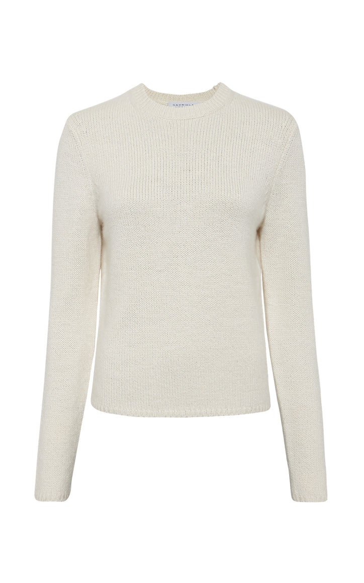 アイボリーカシミアのタイタスニットセーター