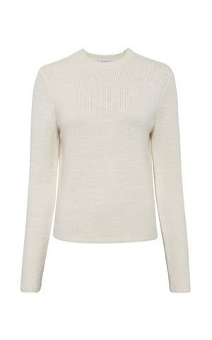 アイボリーカシミアのタイタスニットセーター