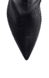 Aura Tall Boot in Black Snakeskin