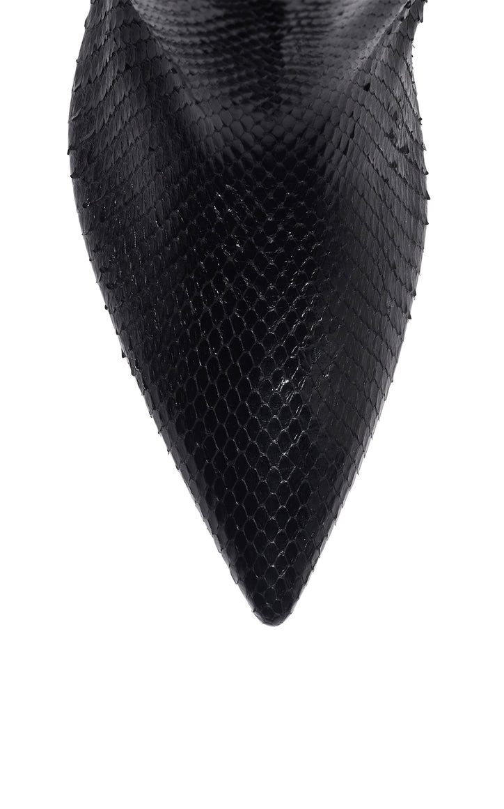 Aura Tall Boot in Black Snakeskin