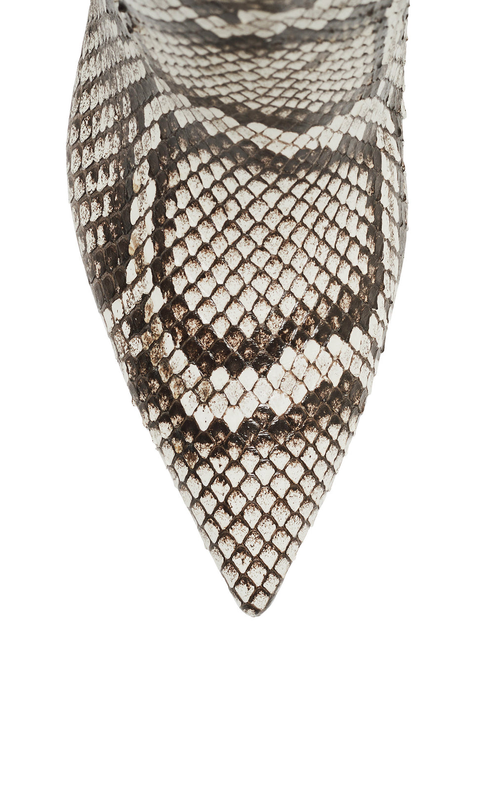 Aura High Heel Stiletto Tall Boot in Black & White Inversa™ Snakeskin