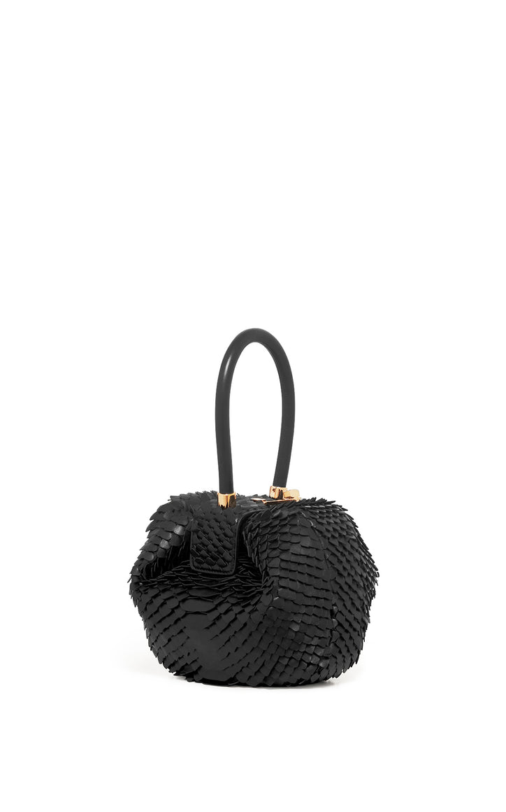 Nina Bag in Black Leather Snake Scale