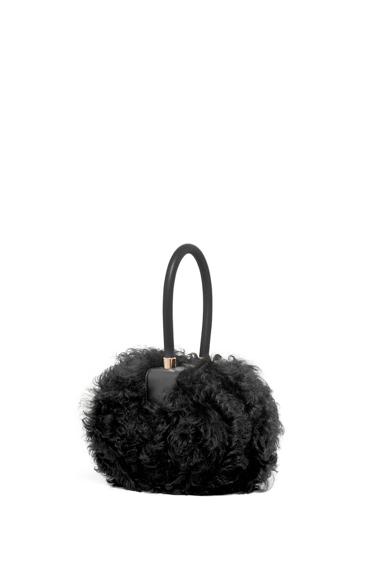 Nina Bag in Black Shearling