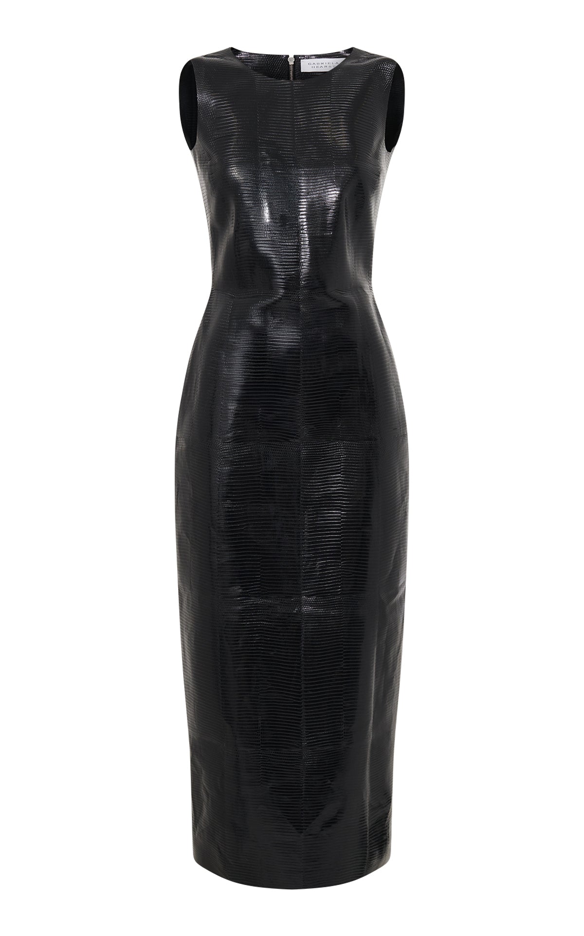 Cinta Dress in Black Textured Leather