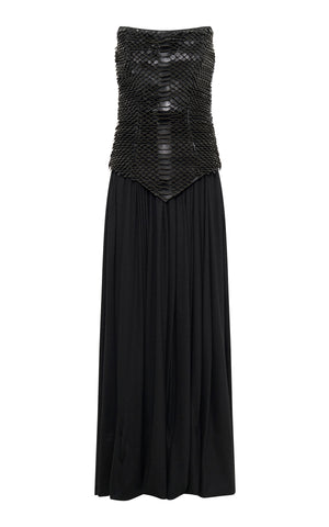 ブラックナッパレザーのエストリッドドレス
