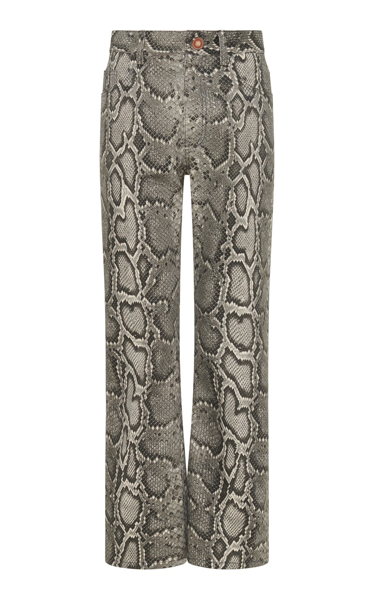 Ezra Bootcut Cropped Jean in Greyscale Recycled Printed Cotton Denim