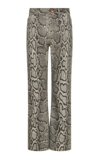 Ezra Bootcut Cropped Jean in Greyscale Recycled Printed Cotton Denim