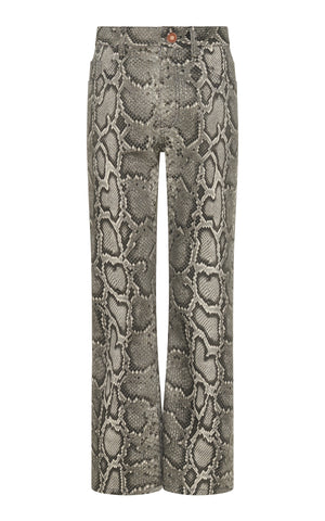 Ezra Bootcut Cropped Jean in Greyscale Recycled Printed Cotton Denim
