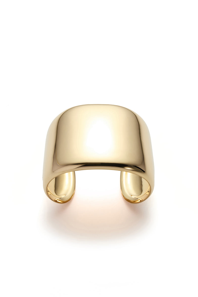18K Yellow Gold Sculptural Cuff Bracelet - Front View | Gabriela Hearst
