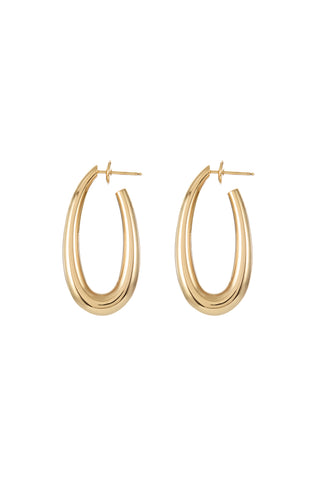 18K Yellow Gold Large Drop Earrings - Front View | Gabriela Hearst