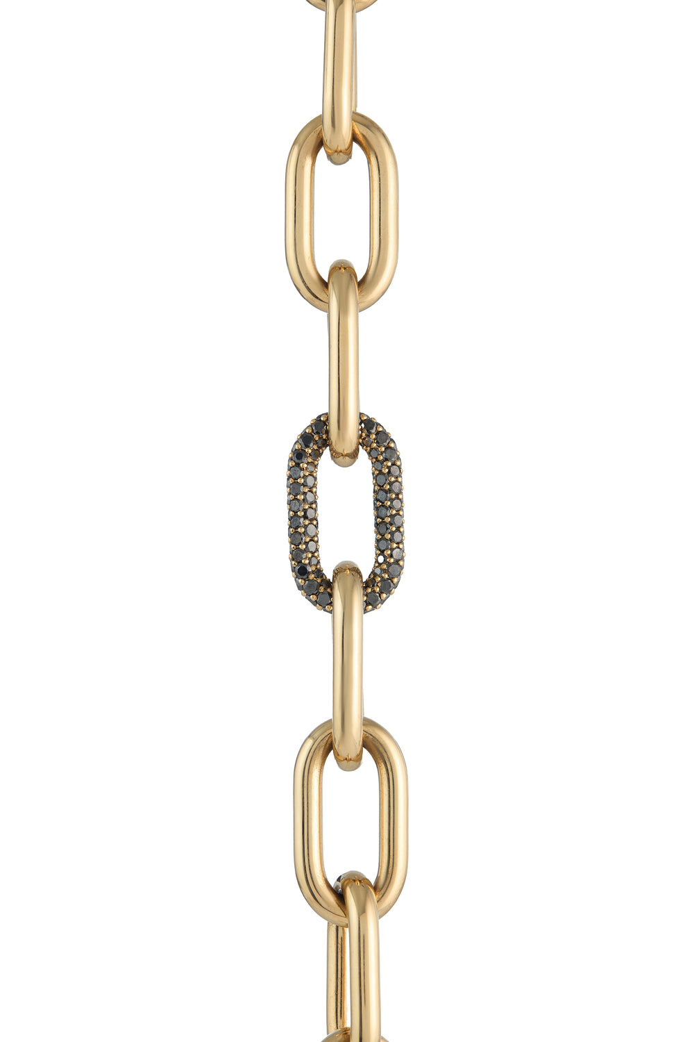 Pave Link Bracelet in 18K Yellow Gold & Black Diamonds (Classic Links)