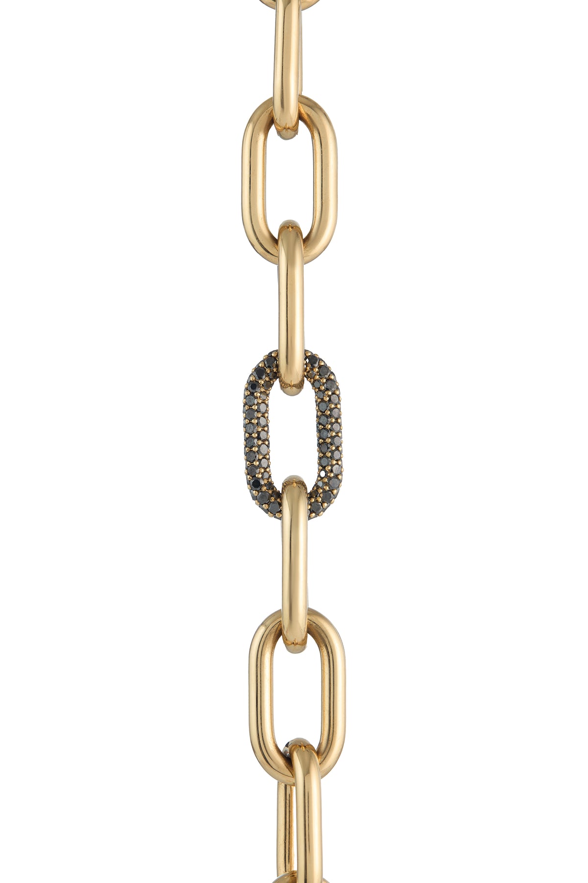 Pave Link Bracelet in 18K Yellow Gold & Black Diamonds (Classic Links)