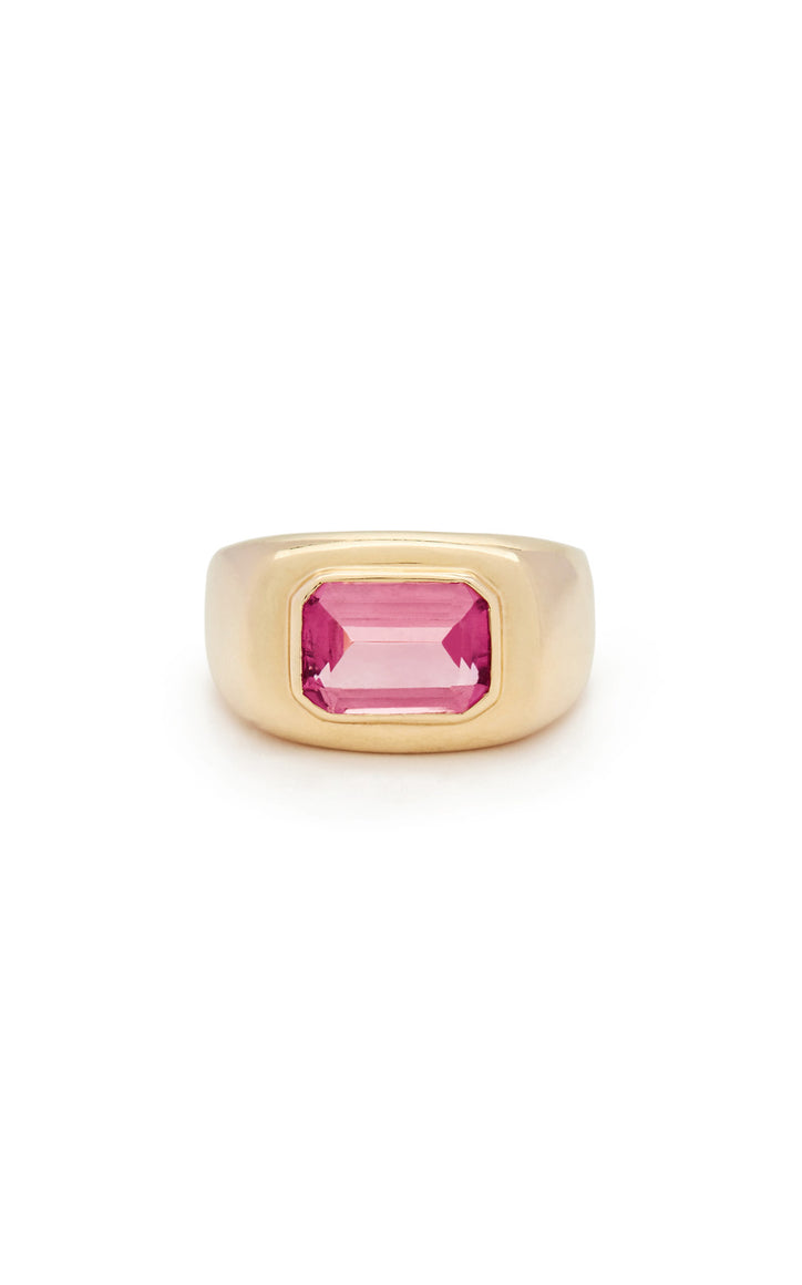 Large Ring in 18K Yellow Gold & Tourmaline Stone
