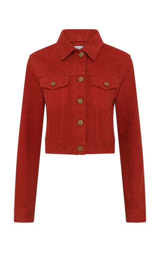 Antelope Orange Recycled Cotton Denim Bronte Jacket - Front View | Gabriela Hearst